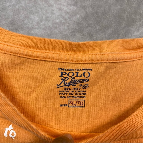 Polo Ralph Lauren PRL T-Shirt Men's Size XL Orange Big Logo Anchor Graphic Print - Picture 7 of 15